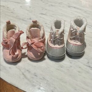 Pink and Gray Kids Boots
